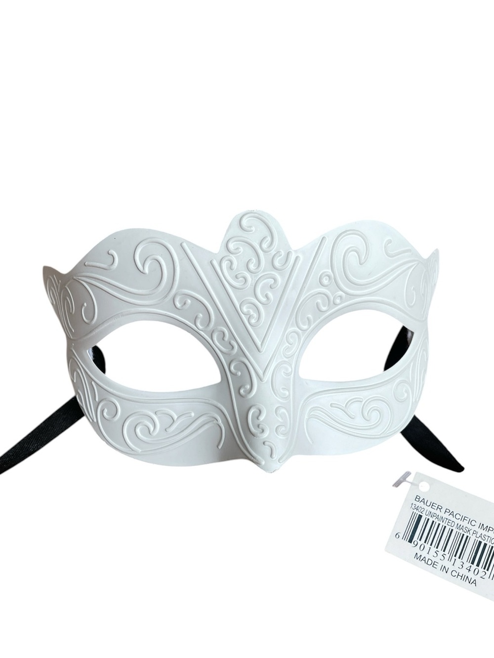 White Venetian Style Plastic Masquerade Mask Unpainted Costume Party